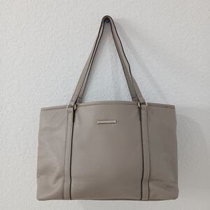 DANA BUCHMAN Large Satchel Handbag Tote Purse Gray Designer Silver Hardware #P2